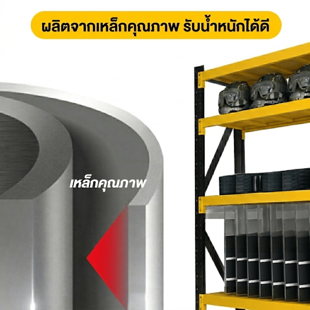 ชั้นวางของโล่ง 4 ชั้น ELIFE 180X180X40 ซม. สีเหลือง/ดำ_5